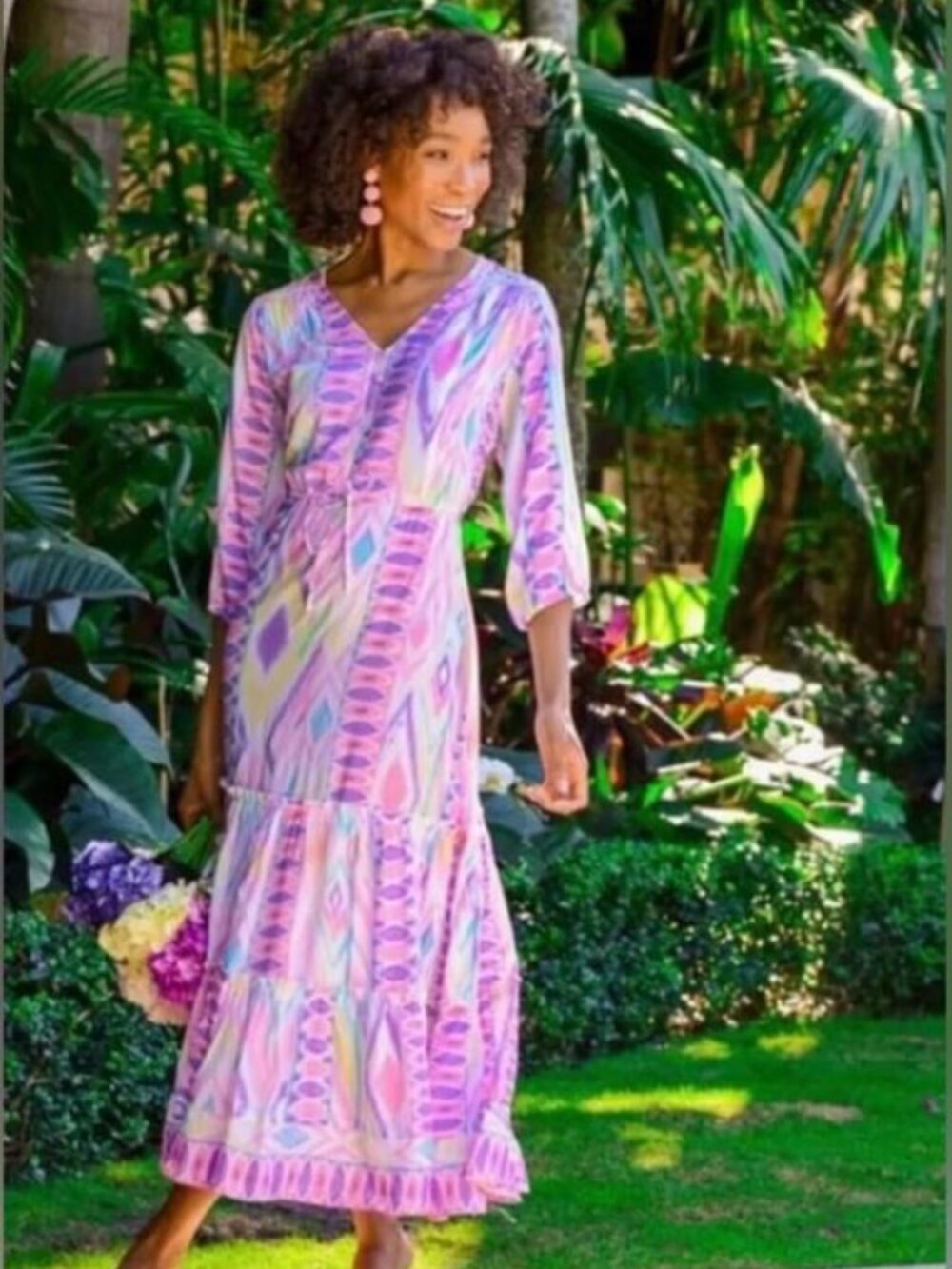 Walker & Wade Carrie Maxi Dress in Sherbet Ikat - Size XS